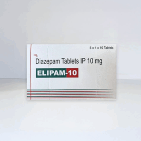 Elipam 10 Diazepam Tablets IP 10mg 10 Tablets